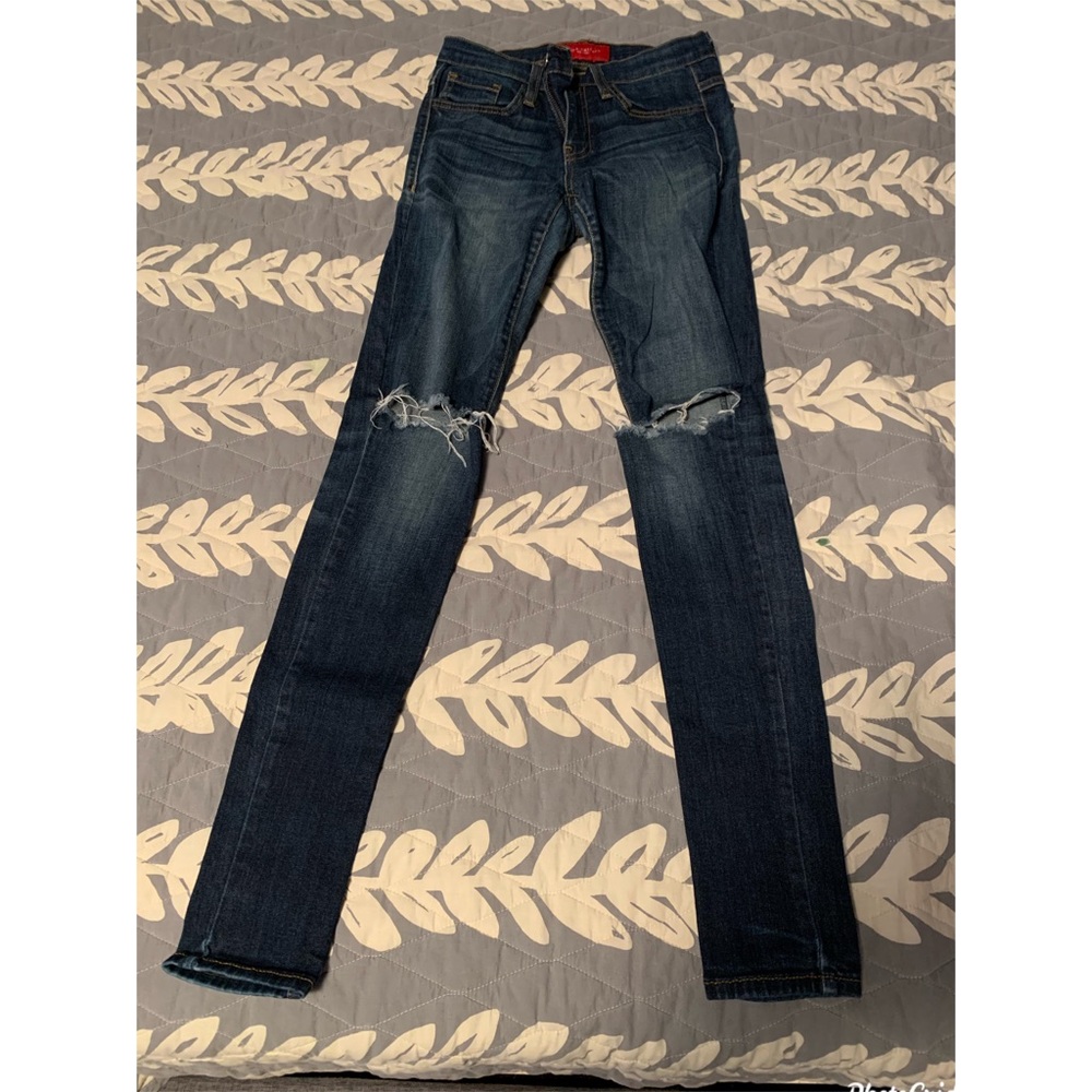 High waisted skinny jeans